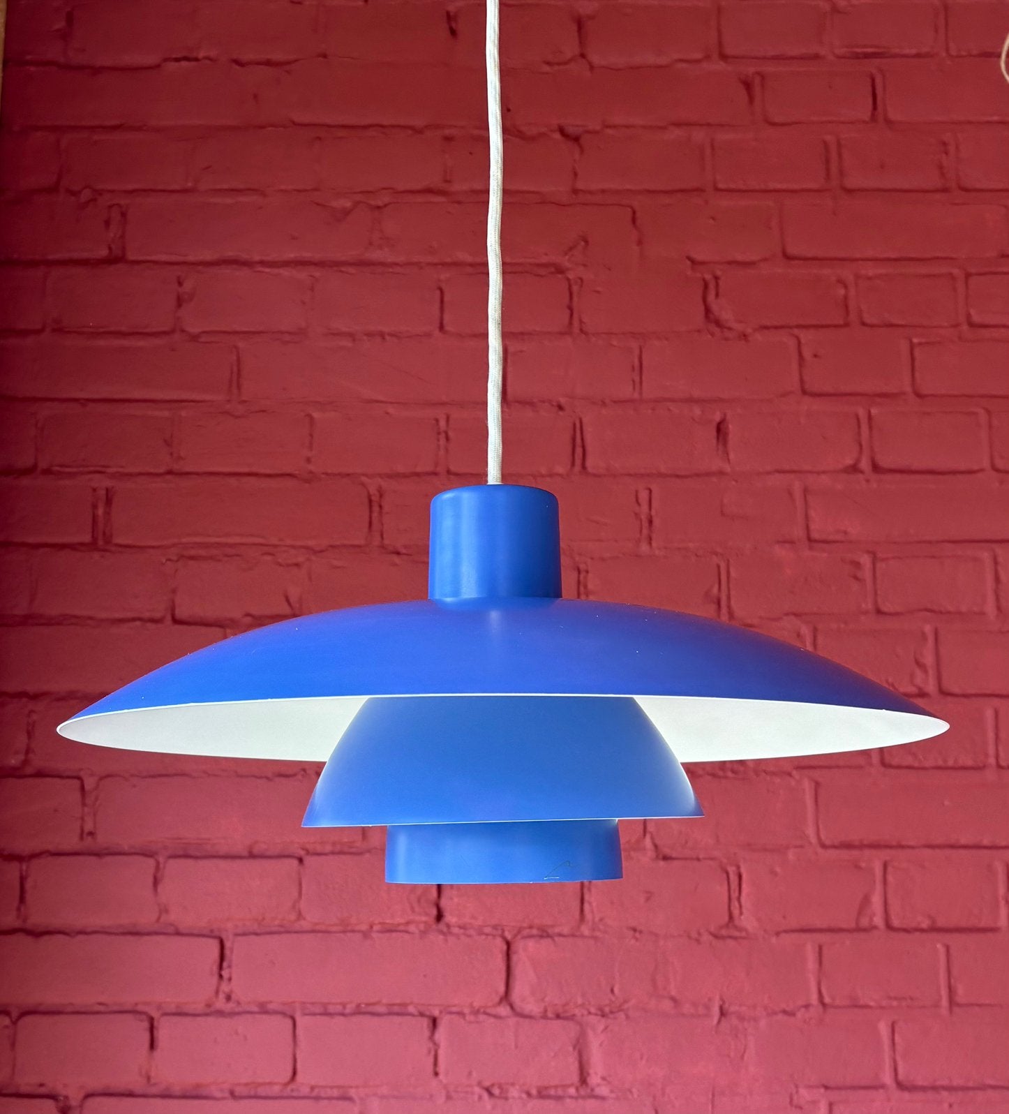 Louis Poulsen PH 4/3 blauw oude model, Huis en Inrichting, Lampen | Hanglampen, Louis Poulsen PH5 PH4/3, Poulsen, Zo goed als nieuw