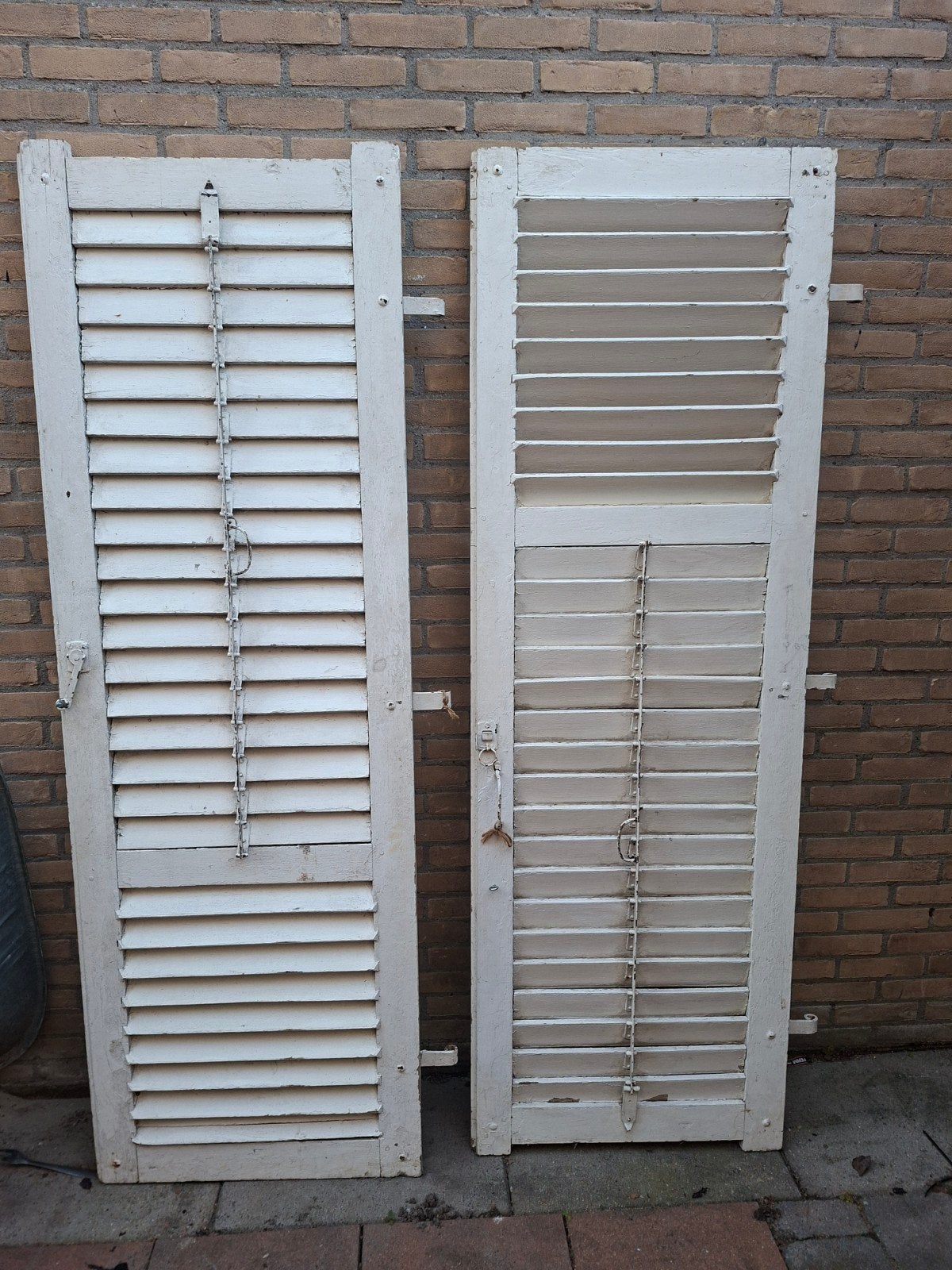 Set van 2 vintage houten luiken - 203x67.5 cm, Doe-het-zelf en Verbouw, Ophalen, Gebruikt, Minder dan 80 cm, Overige typen