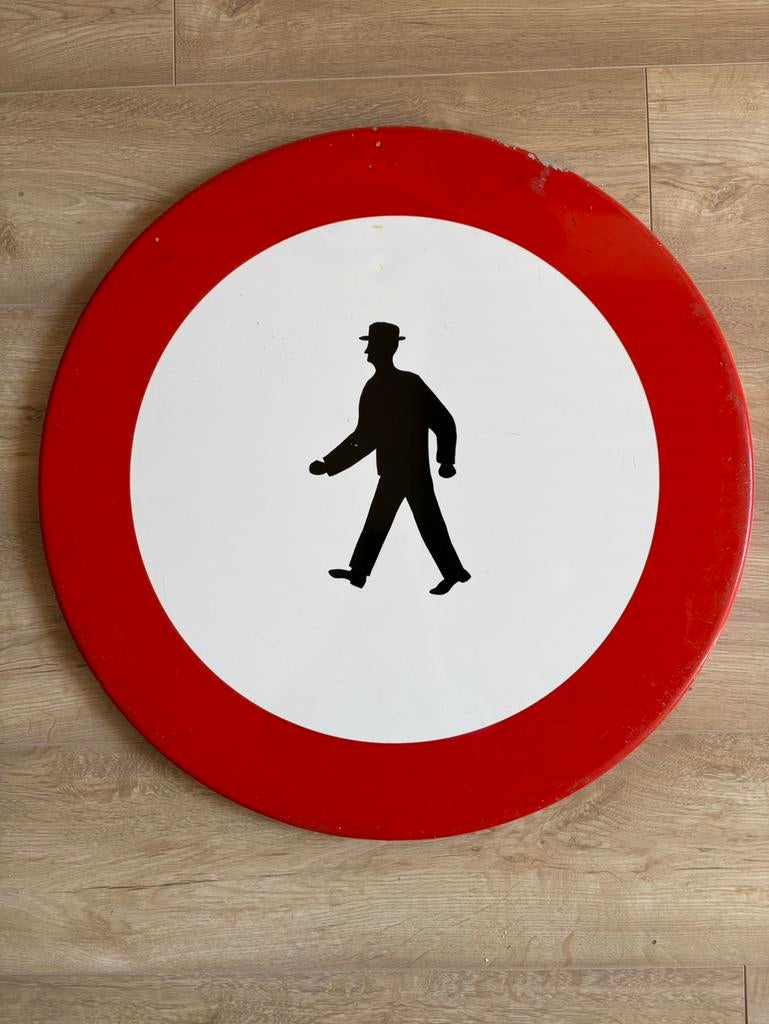 Verkeersbord verboden voor voetgangers diameter 60 cm, Ophalen