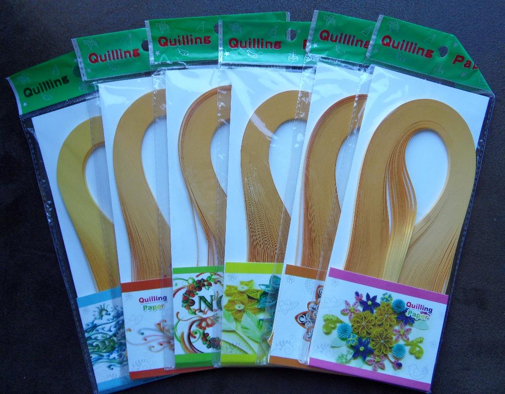 Quilling paper – papierfiligraanstroken 3mm okergeel, Geel, Nieuw, Ophalen of Verzenden, Papier of Karton