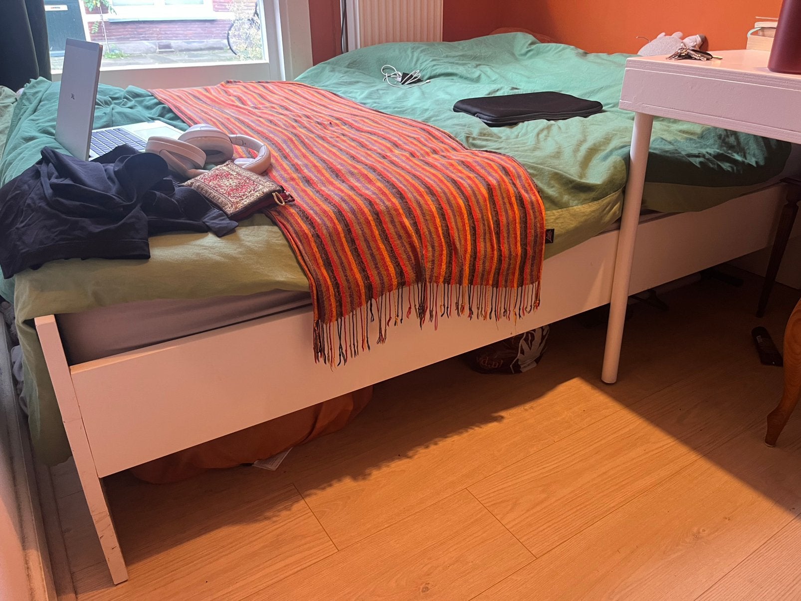 Brimnes bed frame wit, Ophalen, Gebruikt, Wit, Tweepersoons