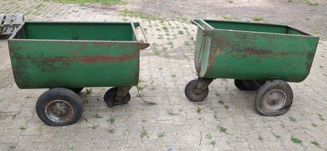 Verrijdbare Bloembakken / Voerbakken vintage, Tuin en Terras, Ophalen, Gebruikt, 100 cm of meer, Metaal