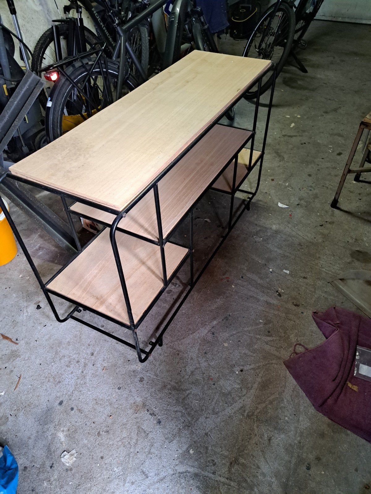 Industriële stellingkast met houten planken gratis, Ophalen, Gebruikt