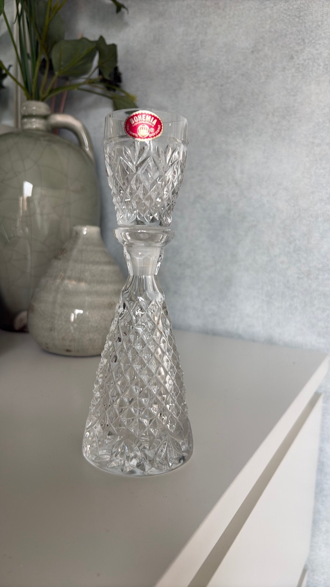 Bohemia kristallen karaf met glaasje, Ophalen of Verzenden