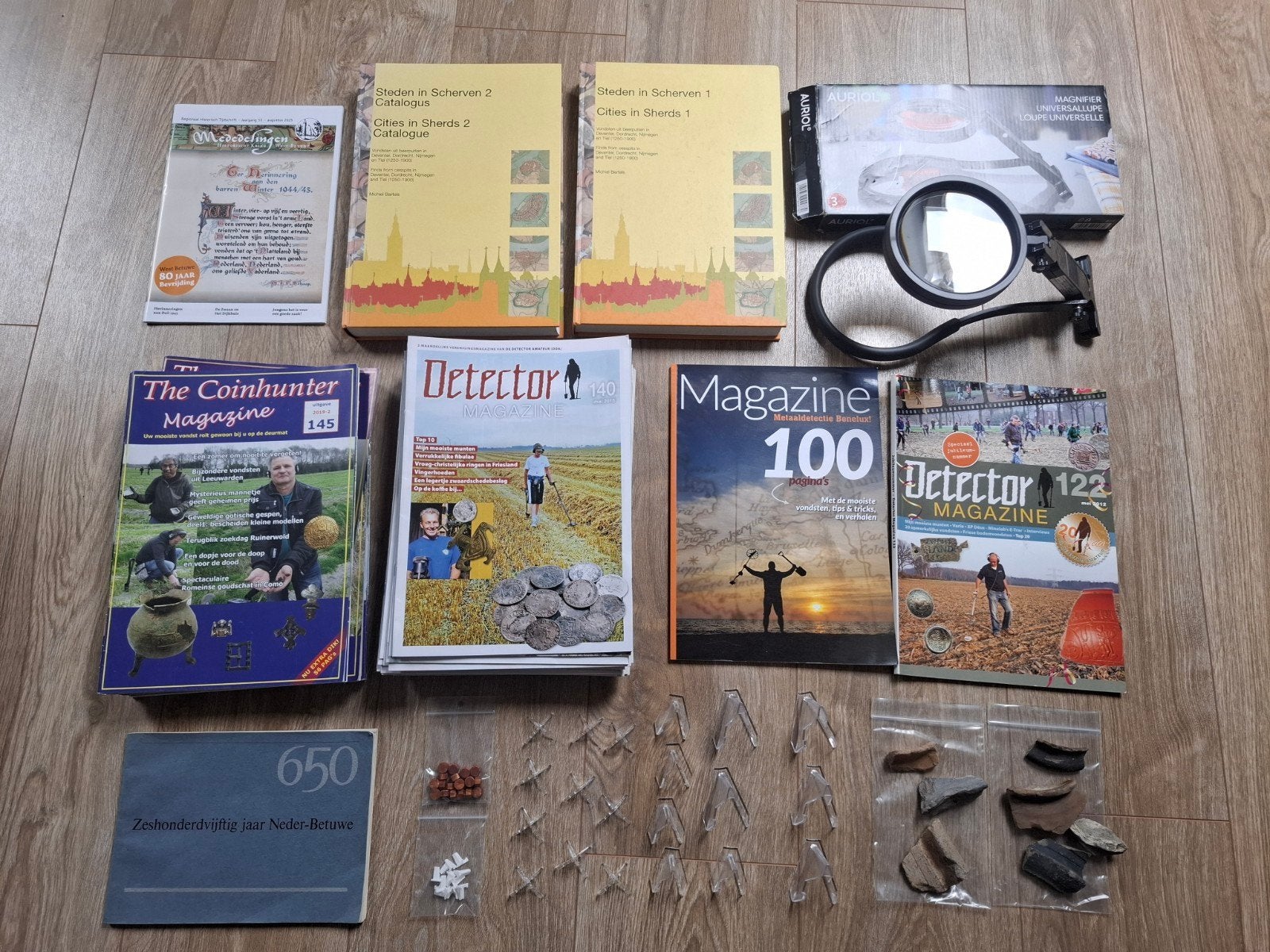 Metaaldetector pakket (Coin Hunter, DDA, munthouders etc.), Verzamelen, Ophalen of Verzenden, Gebruikt