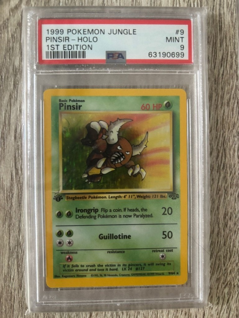 Pinsir 1st Edition PSA 9 – Holo Jungle 1999 Pokémon, Ophalen, Zo goed als nieuw, Losse kaart, Foil