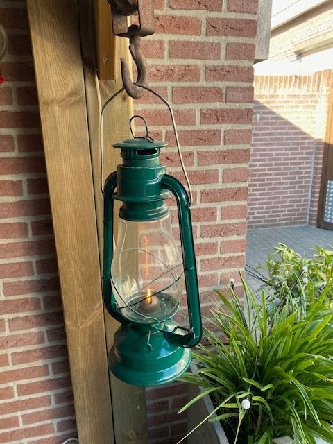 mooie grote stormlamp  36 cm hoog, Ophalen of Verzenden