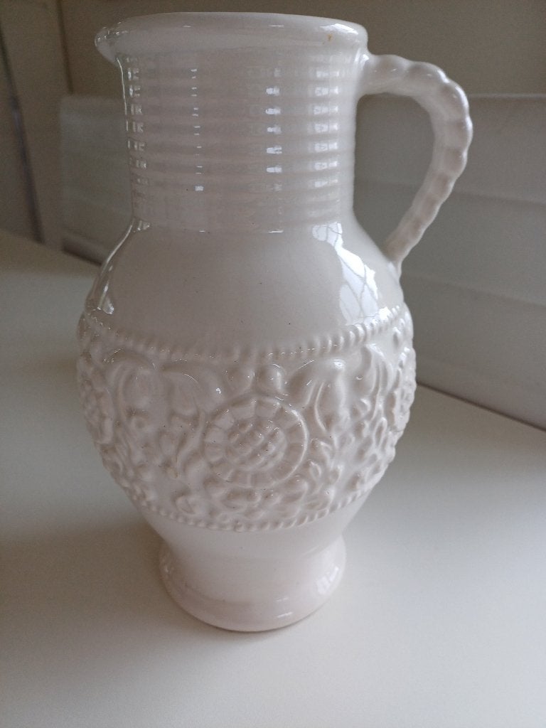 mid century West Germany 1635 25, Huis en Inrichting, Woonaccessoires | Vazen, Ophalen of Verzenden, Gebruikt, Wit, Steen/keramiek