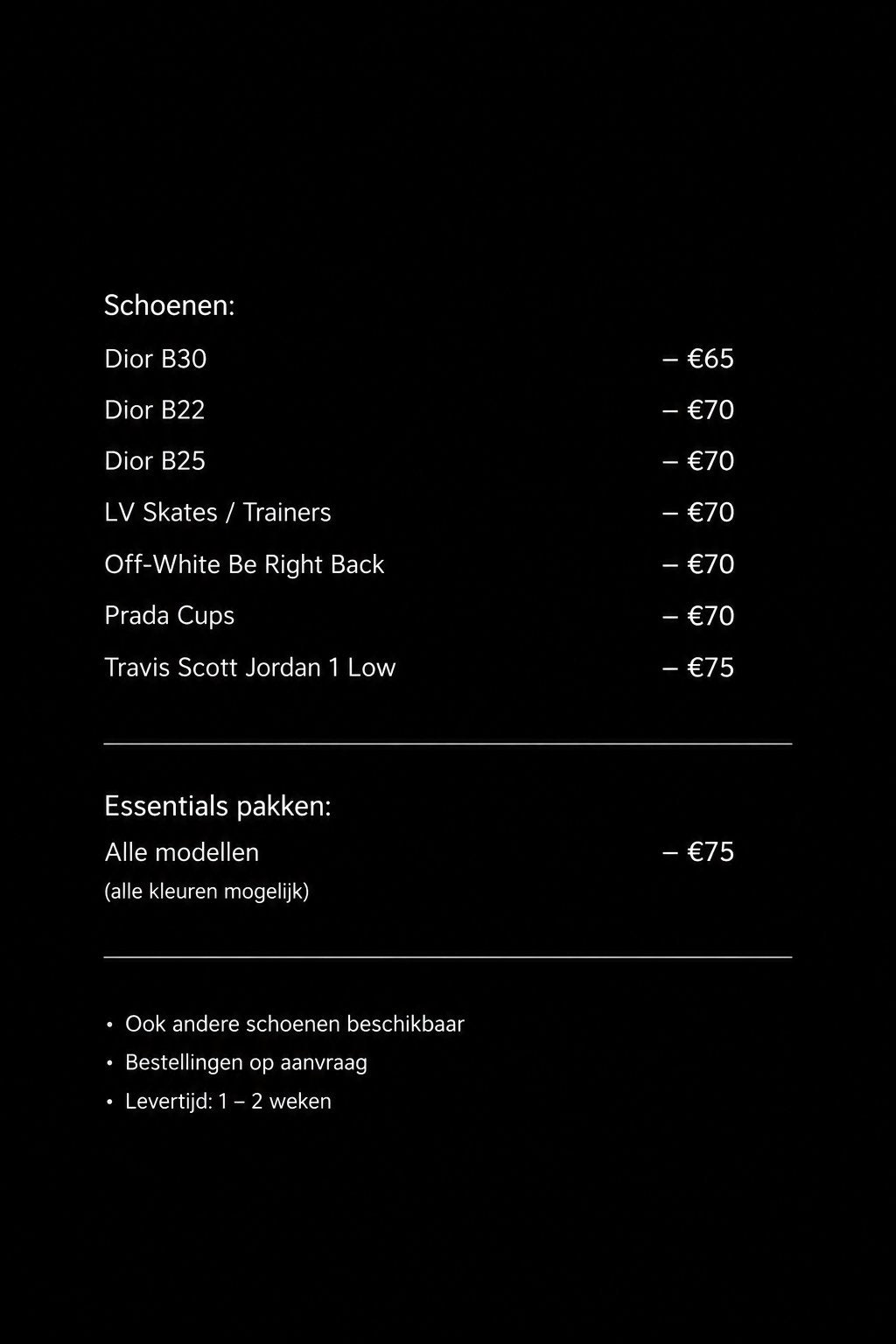 Diverse schoenen en Essentials pakken - Nieuw, Ophalen of Verzenden, Nieuw