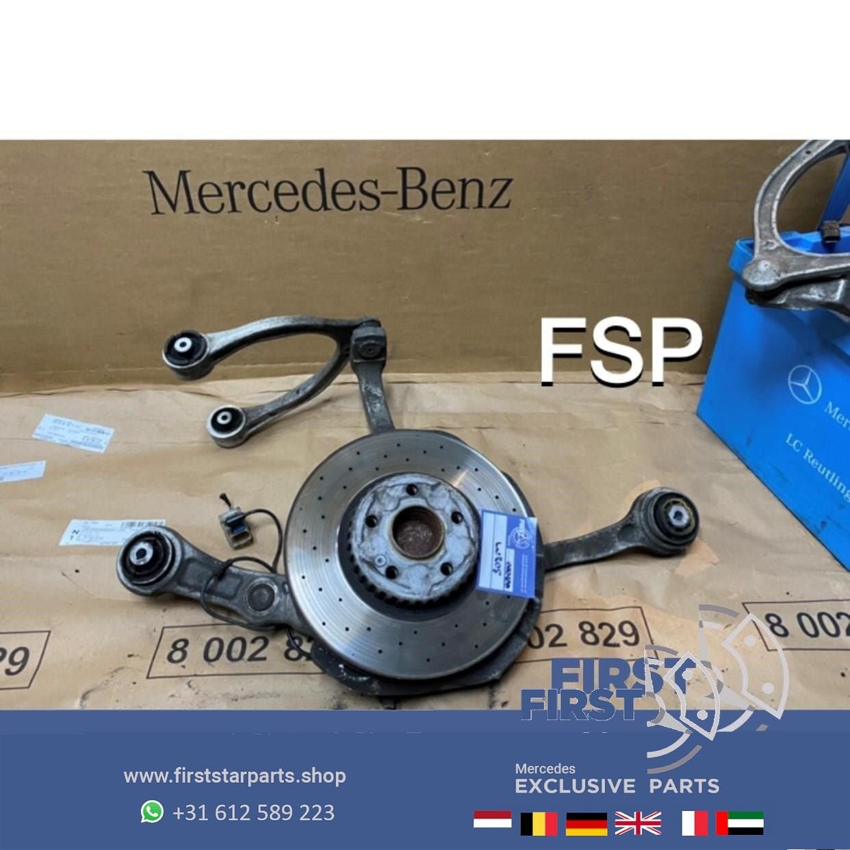 W205 COMPLEET FUSEE  + DRAAGARMEN RECHTS Mercedes C Klasse 2, Gebruikt, -, Ophalen of Verzenden, -