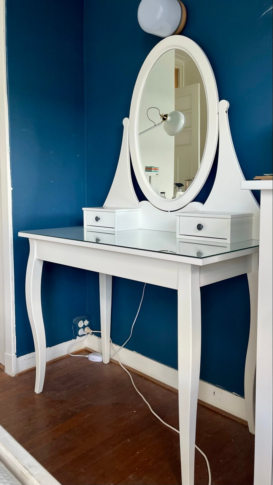 IKEA Hemnes kaptafel (dressing table) met spiegel en lades, Ophalen, 50 tot 100 cm, Zo goed als nieuw, 150 tot 200 cm