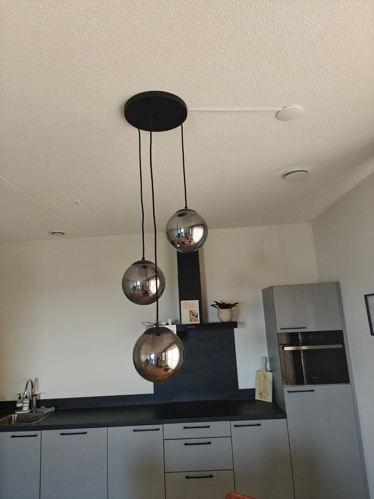 Te koop: Art Deco Hanglamp, Ophalen, E27 (groot), Zo goed als nieuw, Glas