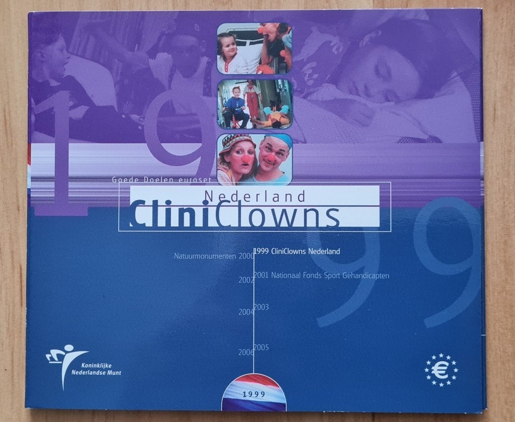 Goede Doelen Muntset BU 1999 "Clini Clowns", Ophalen of Verzenden, Koningin Beatrix, Euro's