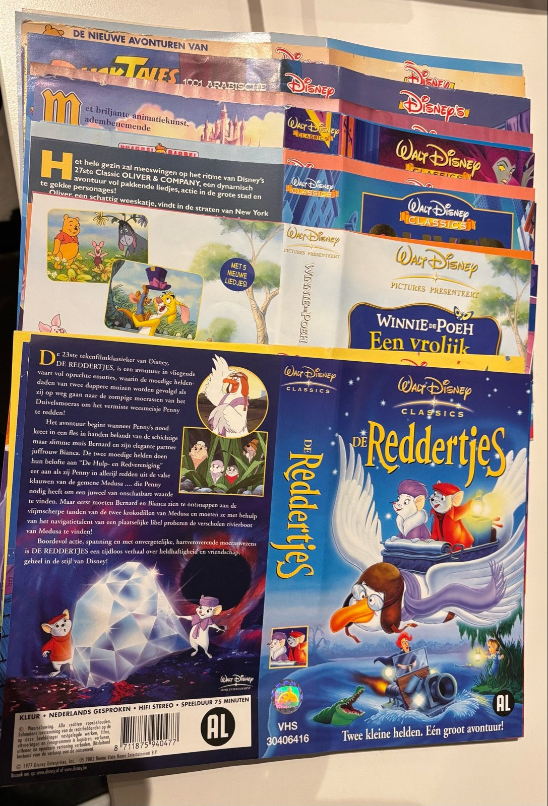 Disney Classics: 21 VHS - wikkels- geen films, Verzamelen, Disney, Ophalen of Verzenden, Overige figuren, Gebruikt, Papier, Kaart of Schrift