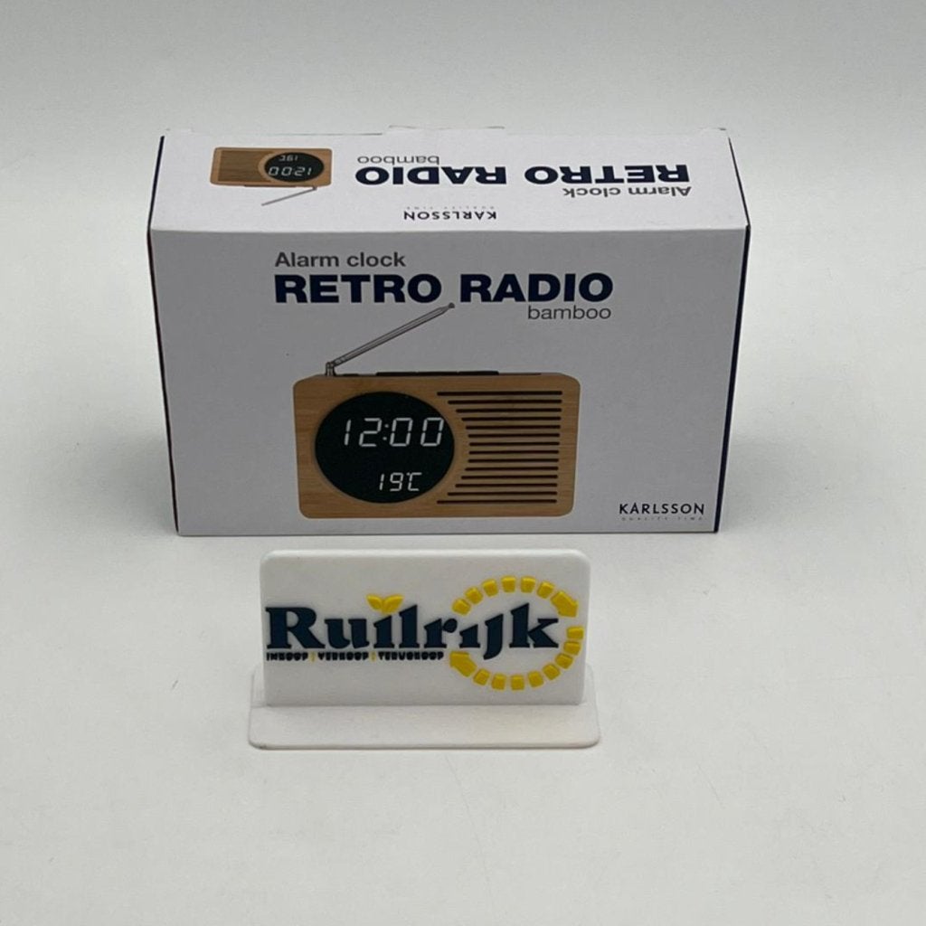 Karlsson Retro Radio bamboo alarm clock - Nieuw in de doos, Flex Ltd., Nieuw, https://flex.com/contact-us, Nobelstraat 10, 5807 GA Oostrum LB, Limburg, Nederland
