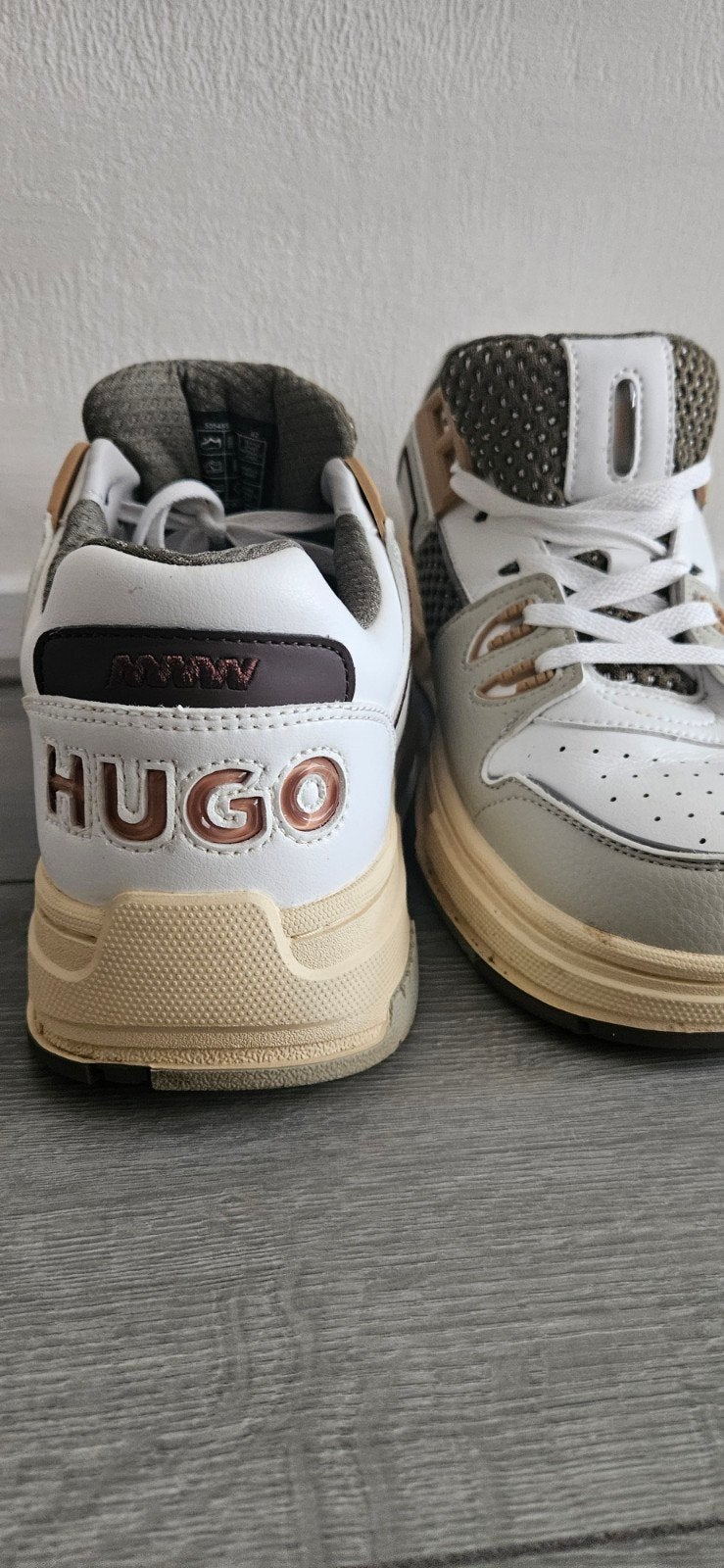 Hugo Boss Sneakers Maat 42 - Wit/Groen/Bruin, Ophalen of Verzenden