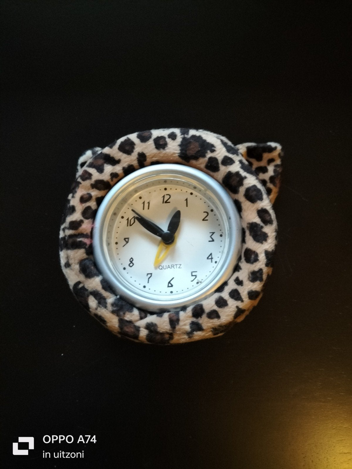 Leopard print wekker - Analoog - Klein formaat, Ophalen of Verzenden, Gebruikt