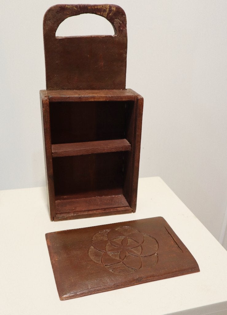 Antieke Hollandse schooltas en stoofje, Antiek en Kunst, Ophalen of Verzenden
