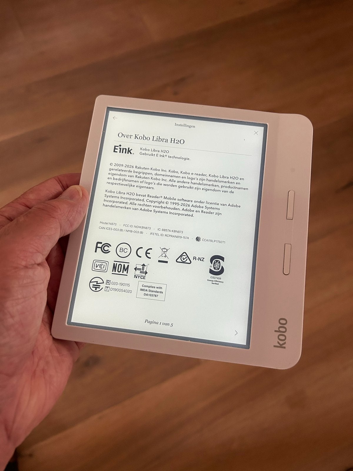 Kobo Libra H2O -Ereader Inclusief oplaadkabel, Computers en Software, E-readers, Zo goed als nieuw, 7 inch, 8 GB, Touchscreen