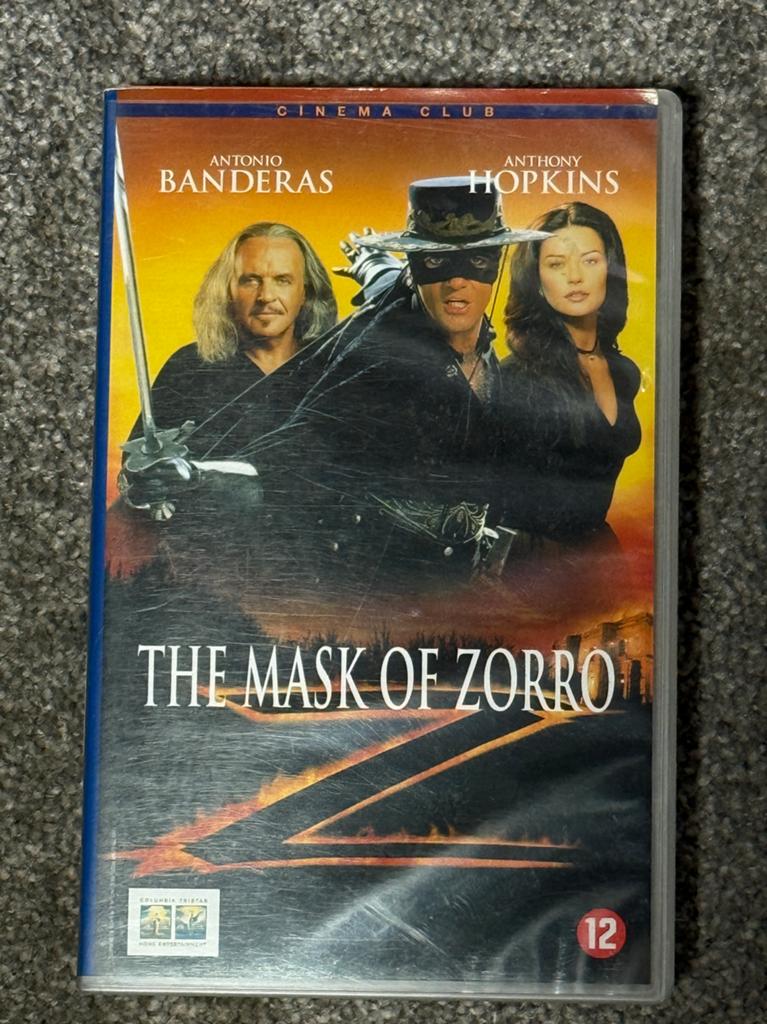 VHS - The Mask of Zorro, Cd's en Dvd's, VHS | Film, Alle leeftijden, Ophalen of Verzenden, Gebruikt