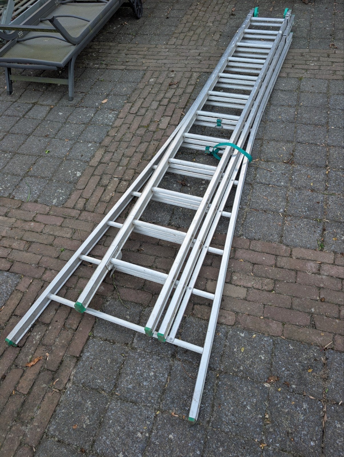 Aluminium uitschuifbare ladder - VGS gekeurd, Ophalen, Gebruikt, Ladder, Opvouwbaar of Inschuifbaar