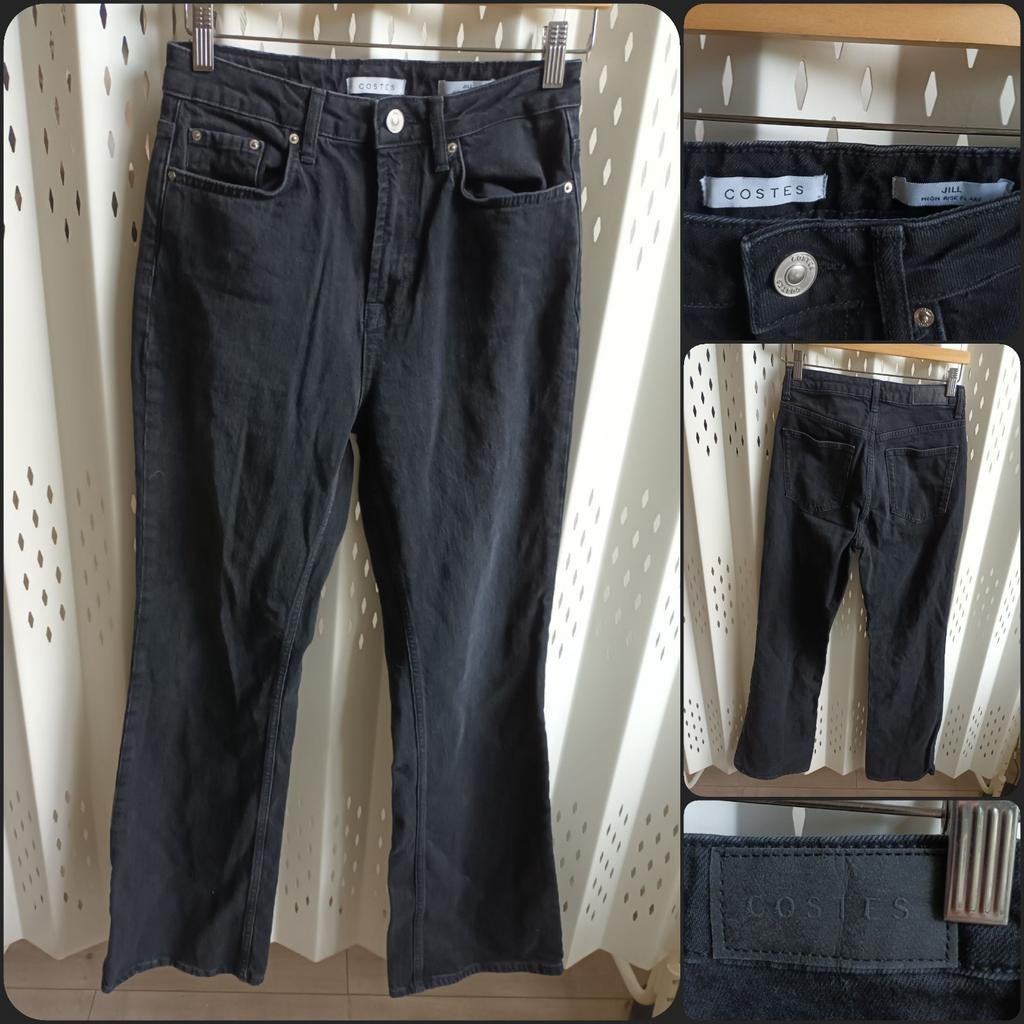Costes Jill high rise flare damesjeans katoen stretch 28-32, Costes, Ophalen of Verzenden, Zo goed als nieuw, Zwart