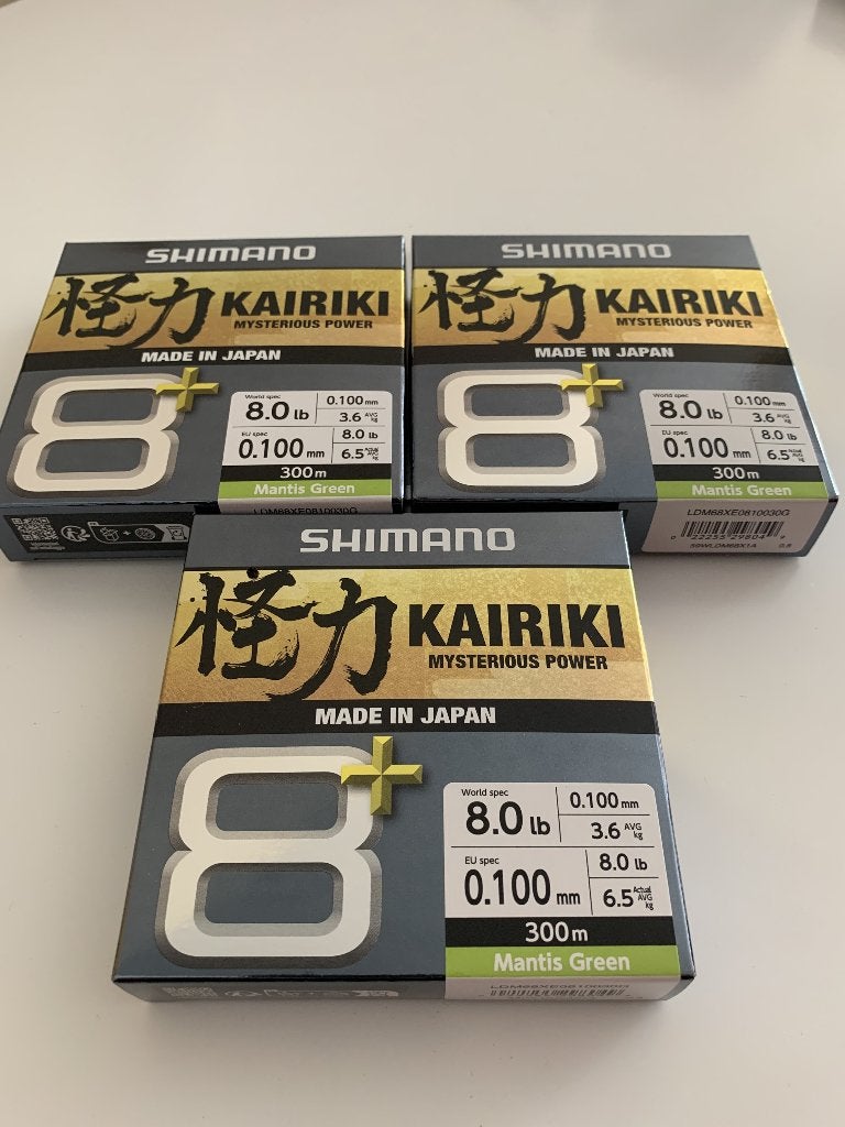 Nieuwe Shimano Kairiki 8+ gevlochten lijn 0,10mm 6,5kg 300m., Watersport en Boten, Hengelsport | Roofvissen, Ophalen of Verzenden