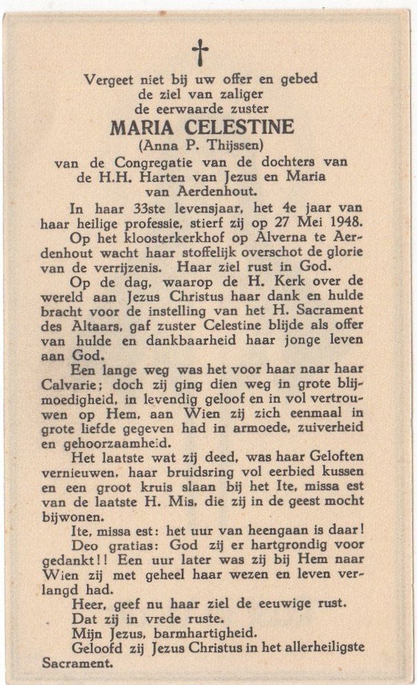 zr. Anna P. Thijssen 1915 Made Drimmelen + 1948 Haarlem, 32, Verzenden