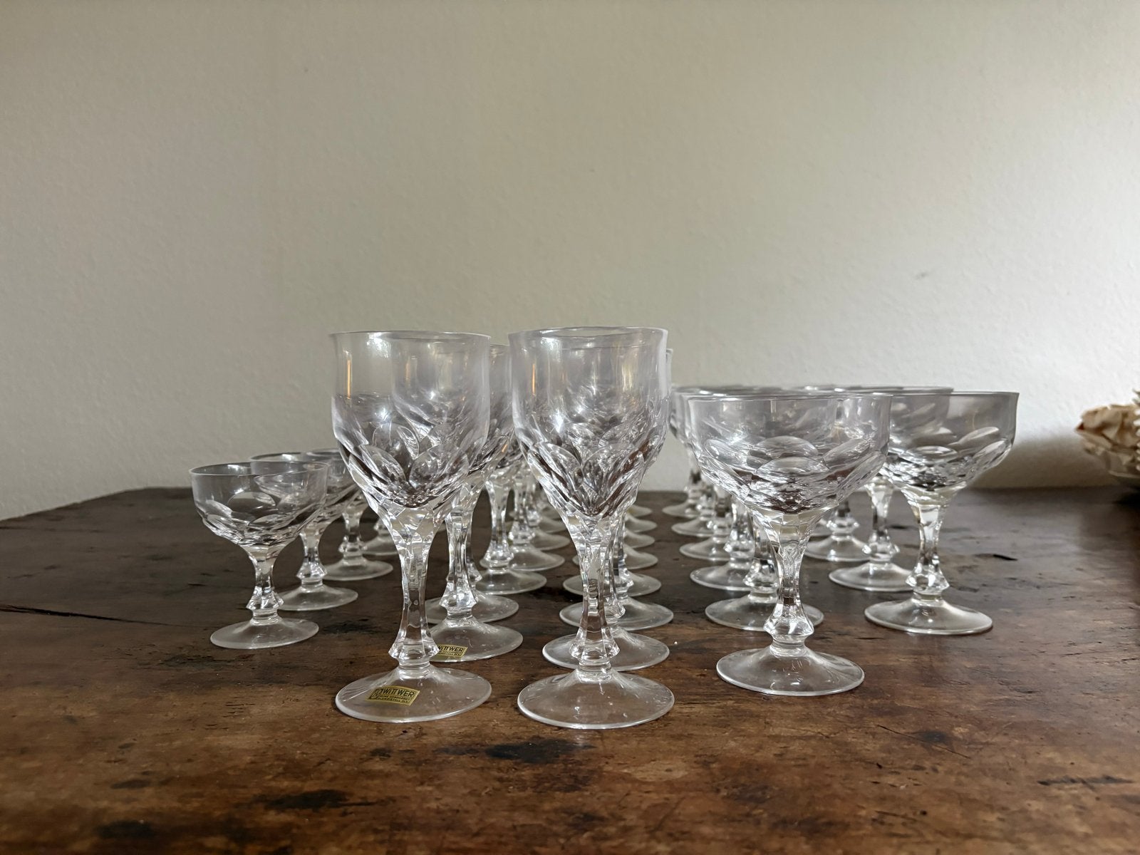 Wittwer Bleikristall 24% Glazenset: Champagne, Wijn, Likeur, Ophalen of Verzenden
