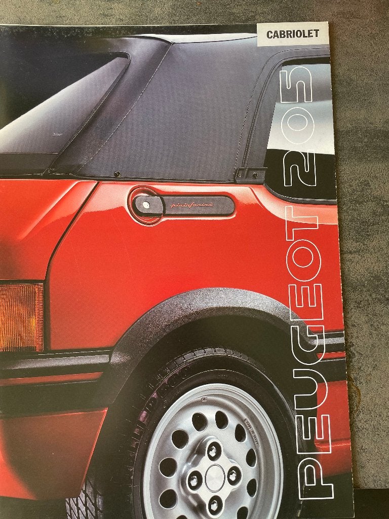 Folder van Peugeot 205 Cabriolet 1990, Ophalen of Verzenden, Nieuw, Peugeot