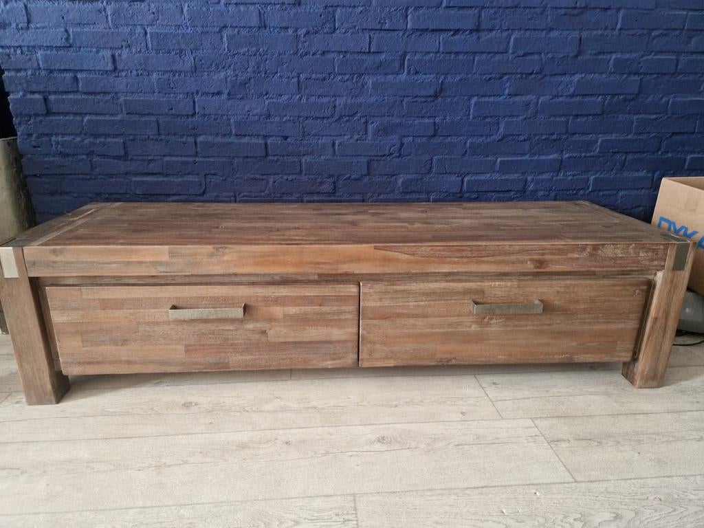 Massief teak houten dressior, Ophalen, 25 tot 50 cm, 150 tot 200 cm, Minder dan 100 cm