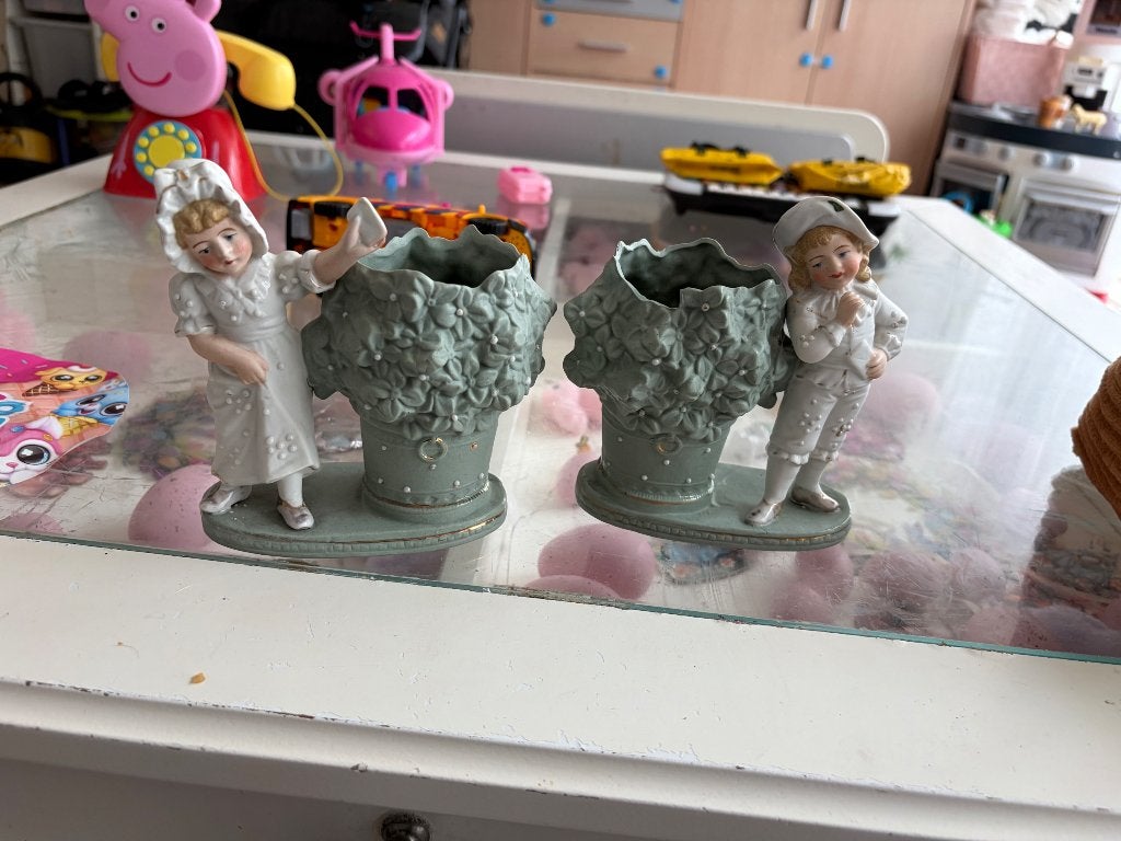 Antieke beeldjes set, Antiek en Kunst, Antiek | Porselein, Ophalen of Verzenden