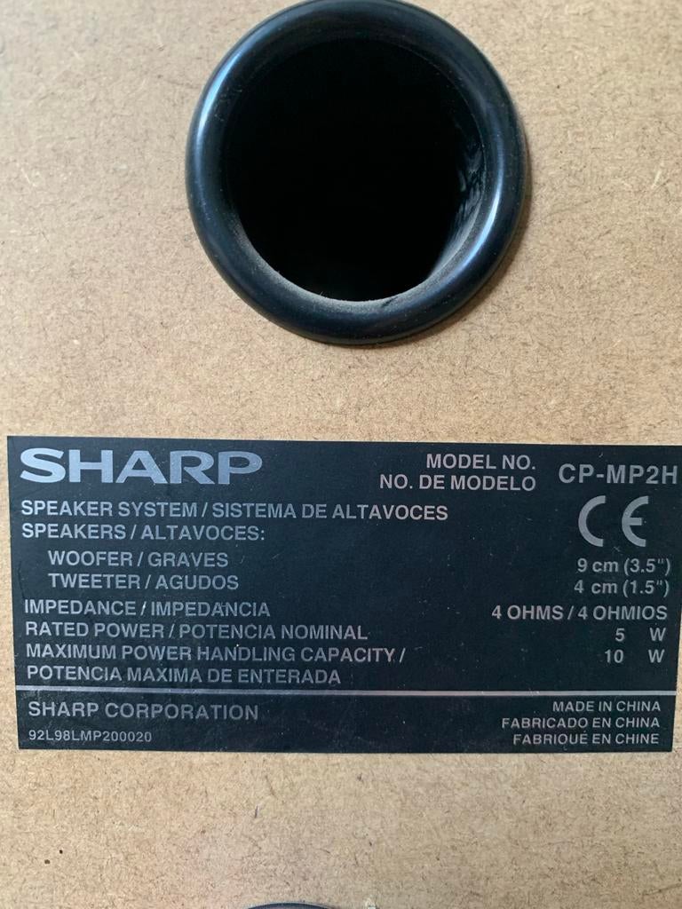 Sharp CP-MP2H Desktop Speakers, Ophalen of Verzenden, Gebruikt