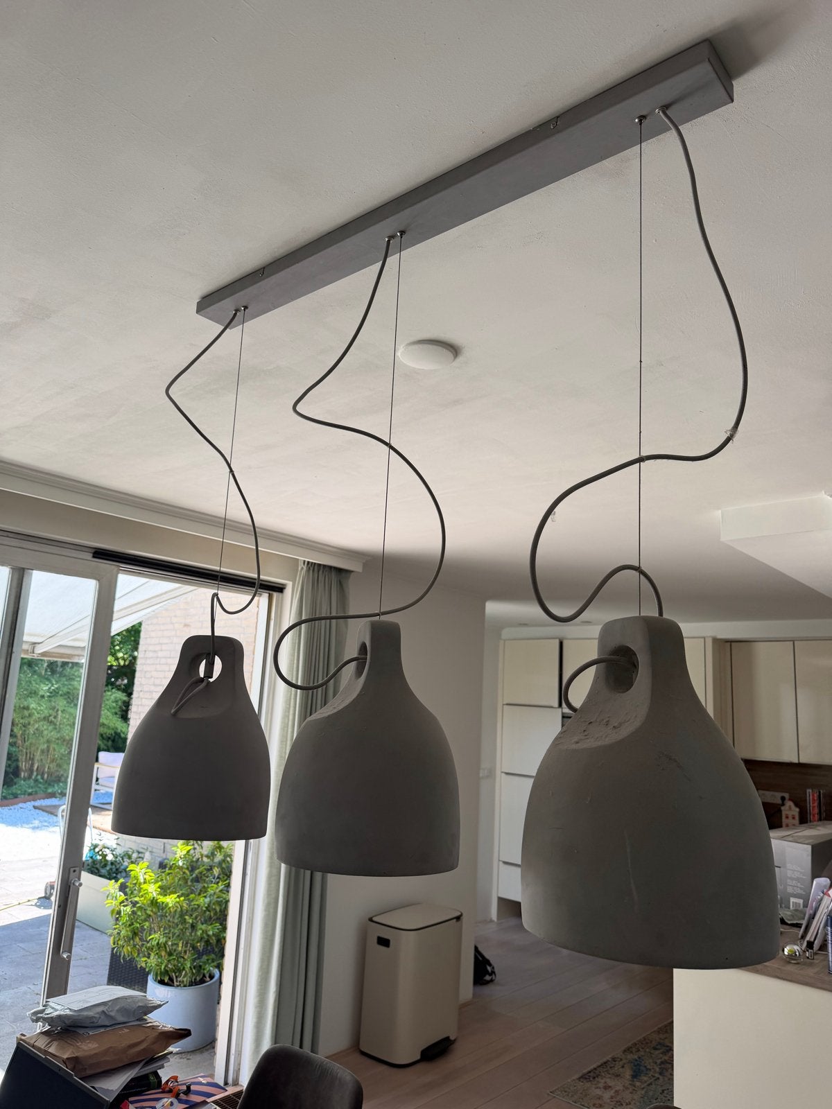 3x E27 fitting hanglampen - industrieel design, Ophalen of Verzenden, Gebruikt, Overige materialen