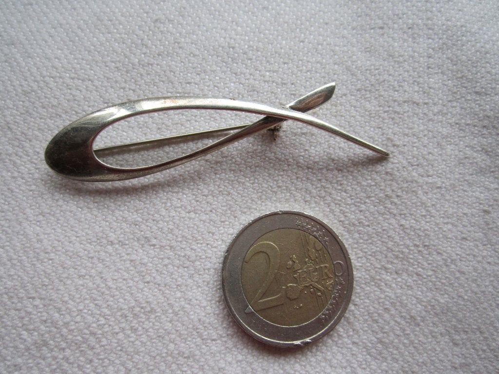 1.  Schitterende oude broche, zilver 925, Ophalen, Zilver, Broche