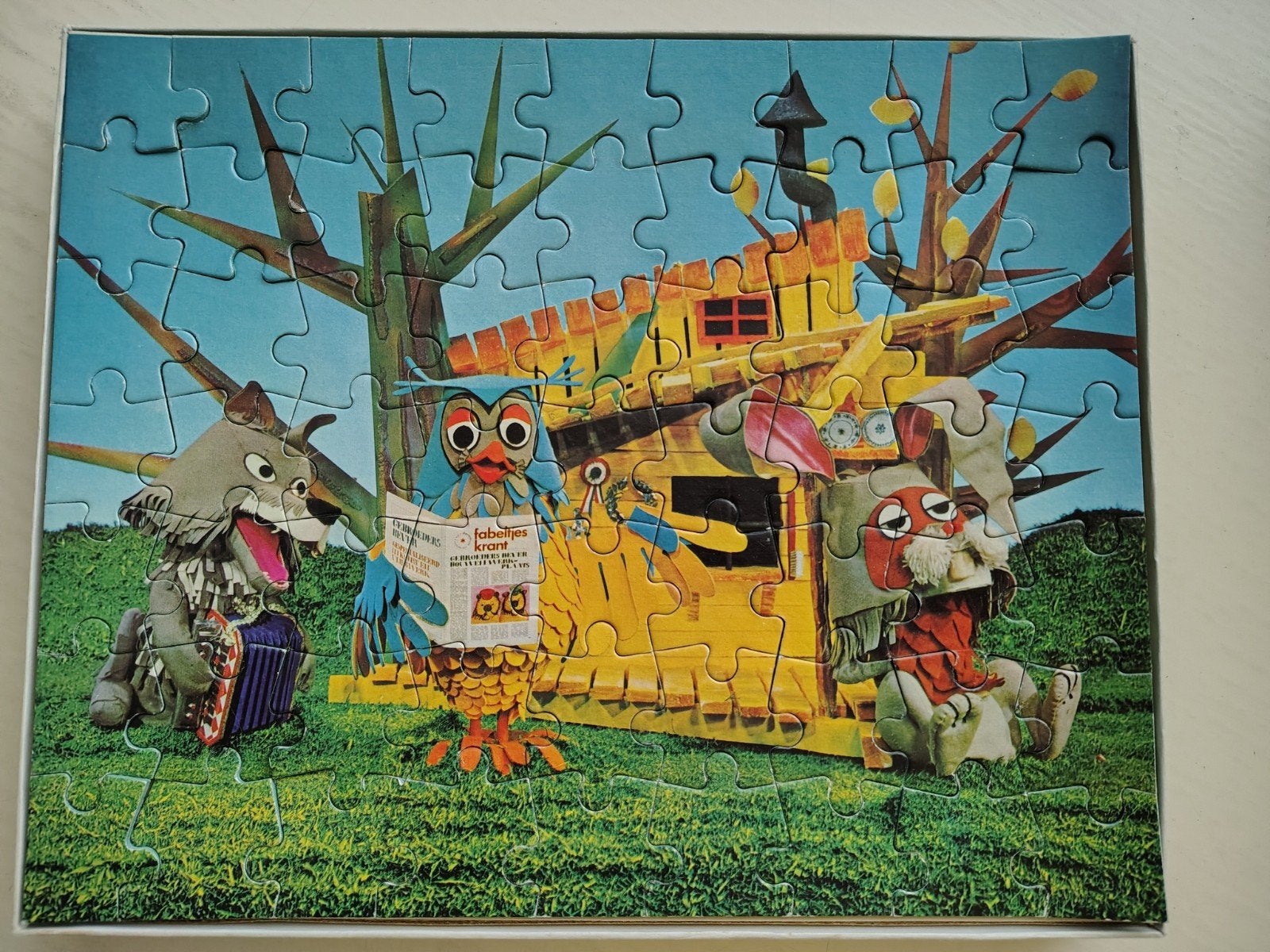 Vintage puzzel Fabeltjeskrant, Ophalen of Verzenden, Meer dan 50 stukjes