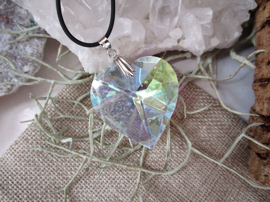 Tachyon Archion® gestructureerde ketting - kristal hart AB, Ophalen of Verzenden, Nieuw