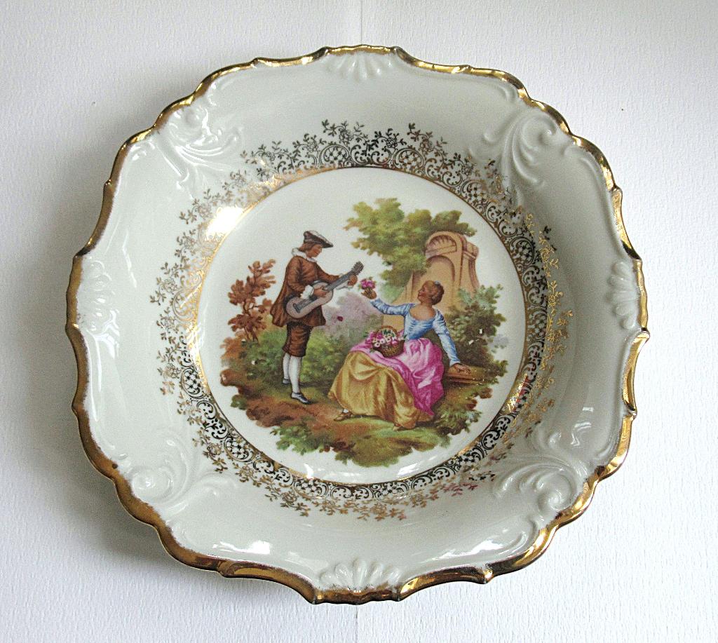 J.G.&Z brocante porseleinen schaal, Germany van de 40 jaren, Antiek en Kunst, Ophalen of Verzenden