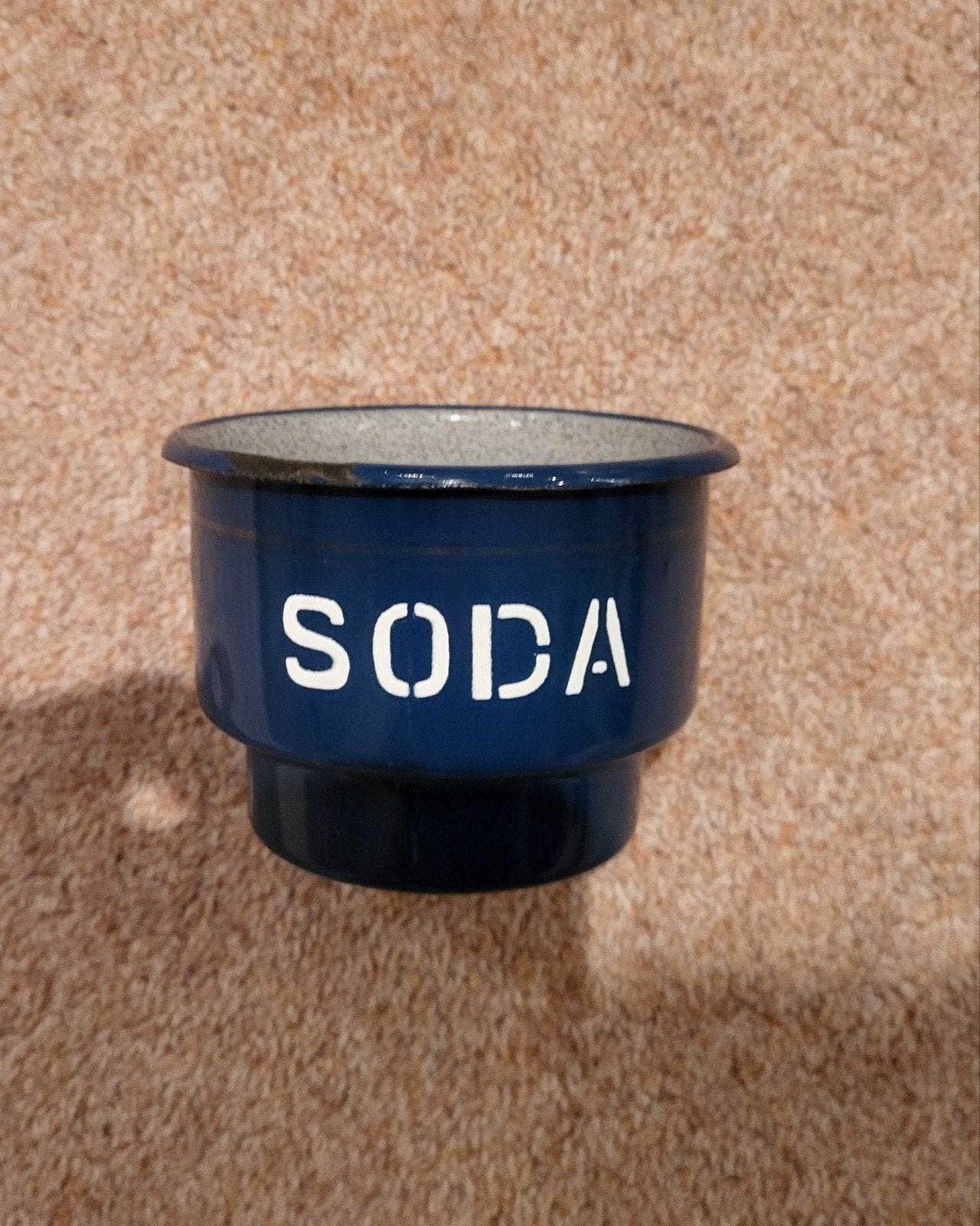Vintage blauw emaille sodabakje - Zo goed als nieuw!, Ophalen of Verzenden