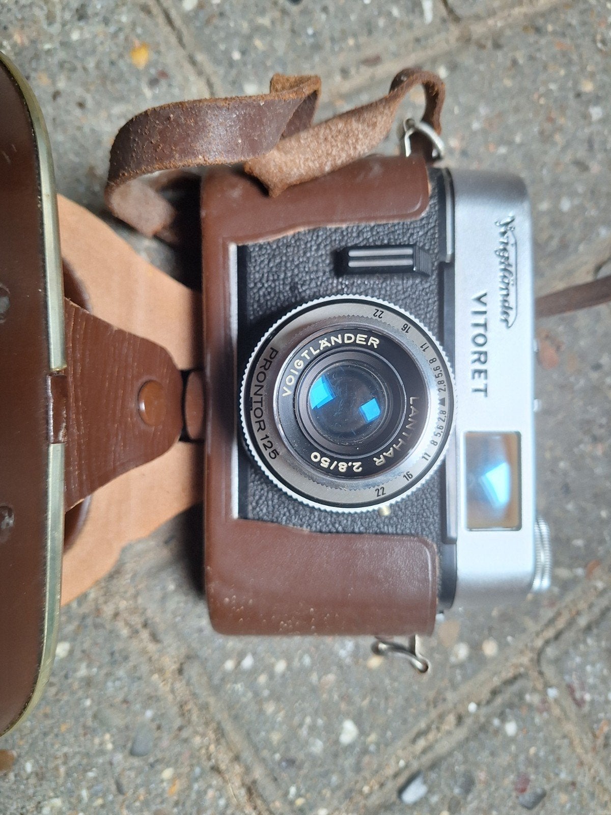 Voigtländer Vitoret camera met lederen tas, Ophalen of Verzenden