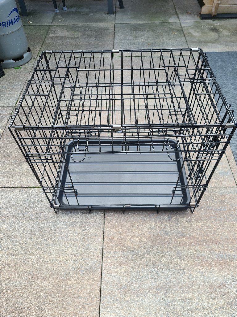 Hondenbench inklapbaar 2 deurs zwart 62 x 44 x 50, Ophalen, Gebruikt