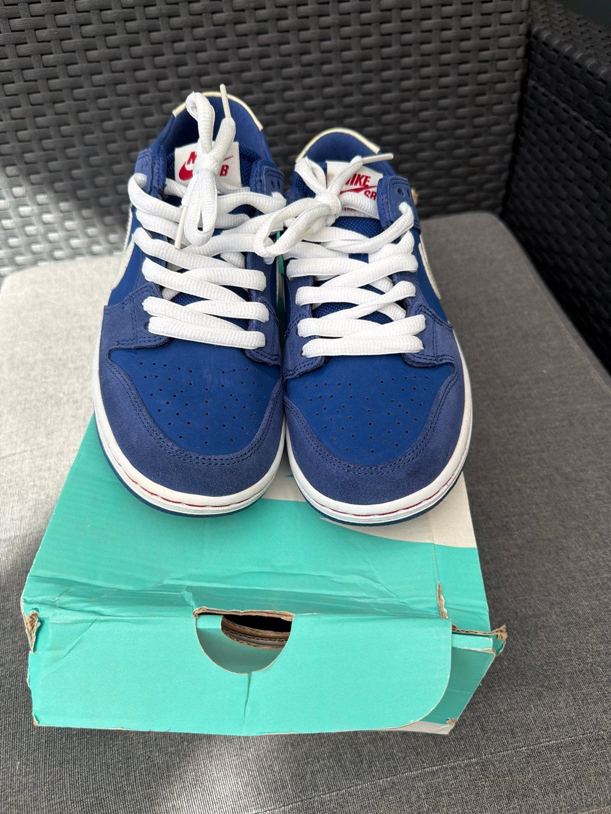 Nike Dunk Low Pro IW Deep Royal Blue Gym Red, Ophalen of Verzenden, Zo goed als nieuw, Blauw, Sneakers of Gympen