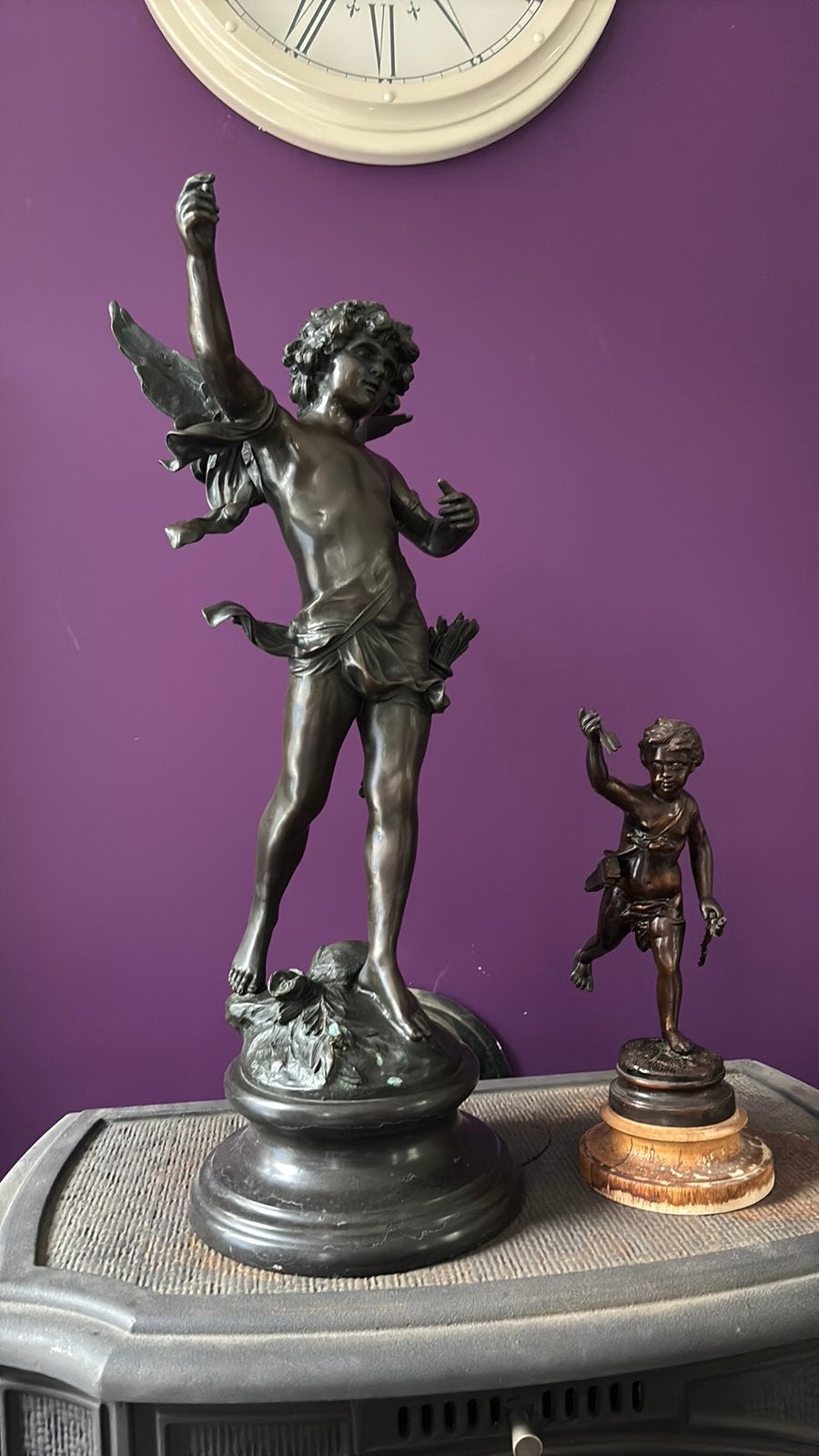 Auguste Moreau Franse beeldhouwer Cupido Brons, Antiek en Kunst, Ophalen