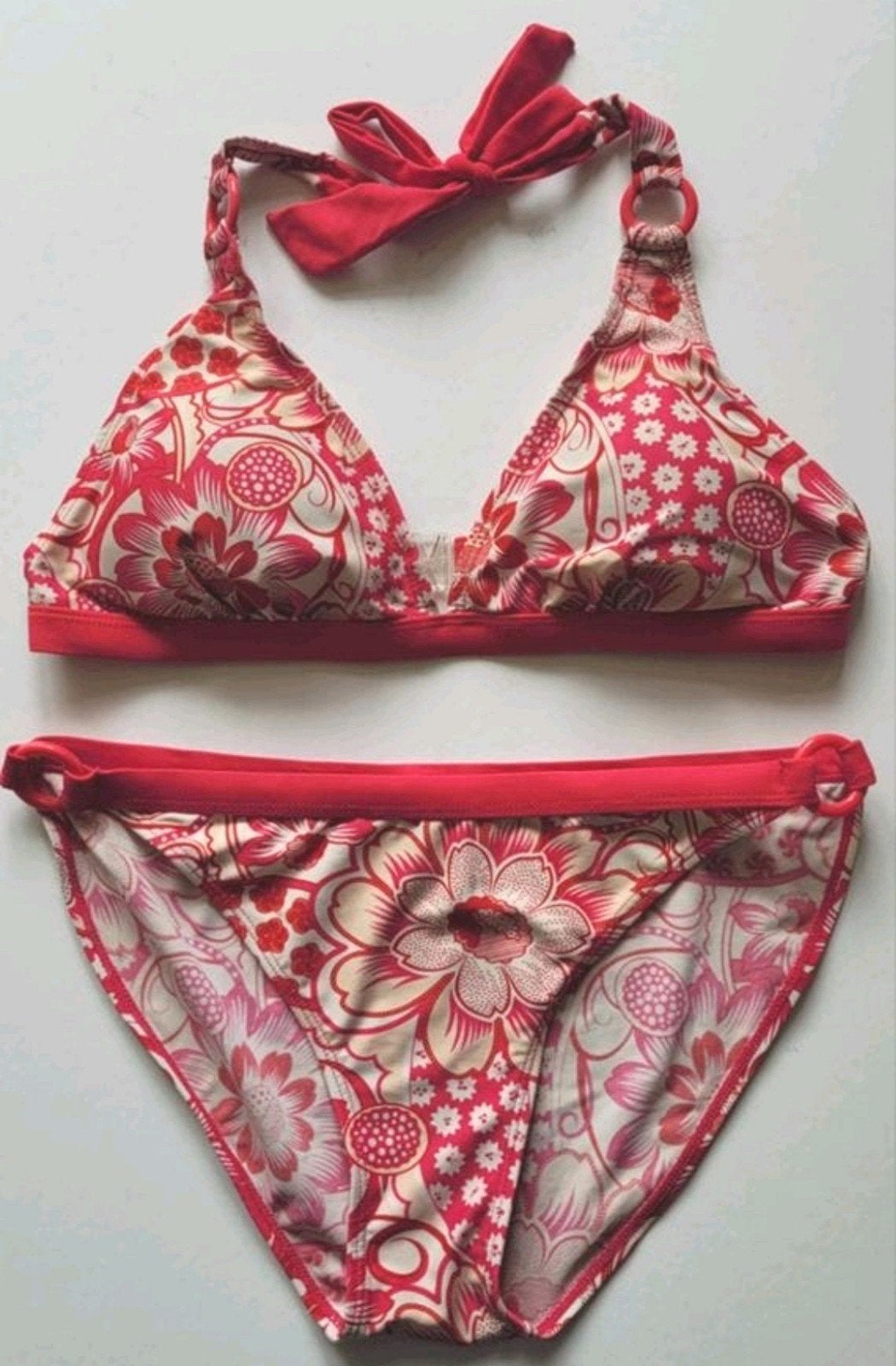 Roze bikini met bloemenprint, Verzenden, Gedragen, Roze, Bikini