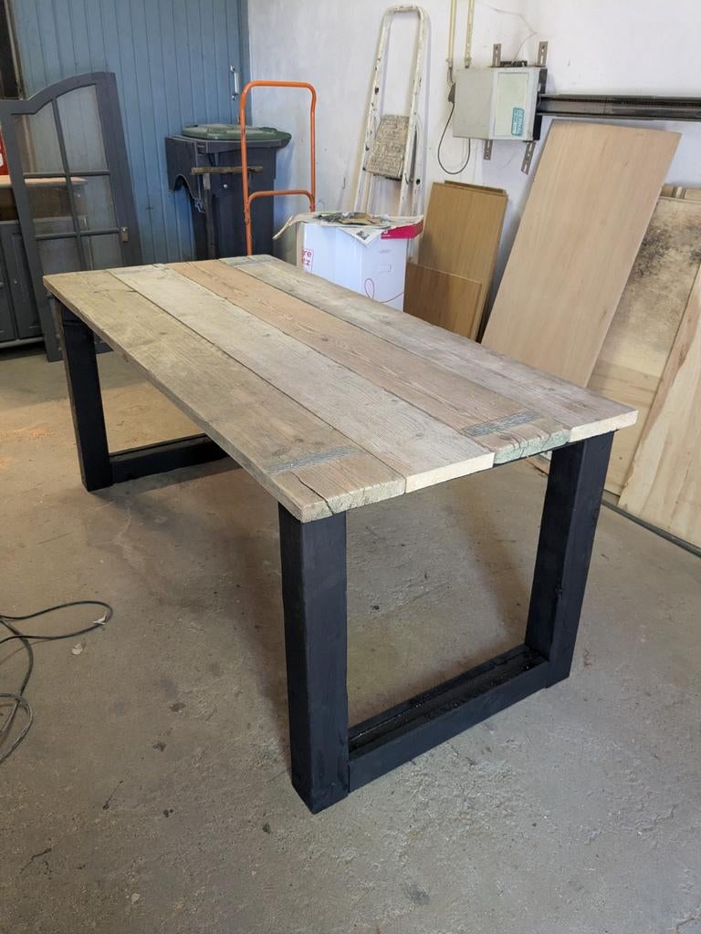Tuintafel/buitentafel oud steigerhout, Ophalen, Rechthoekig, 150 tot 200 cm, 50 tot 100 cm
