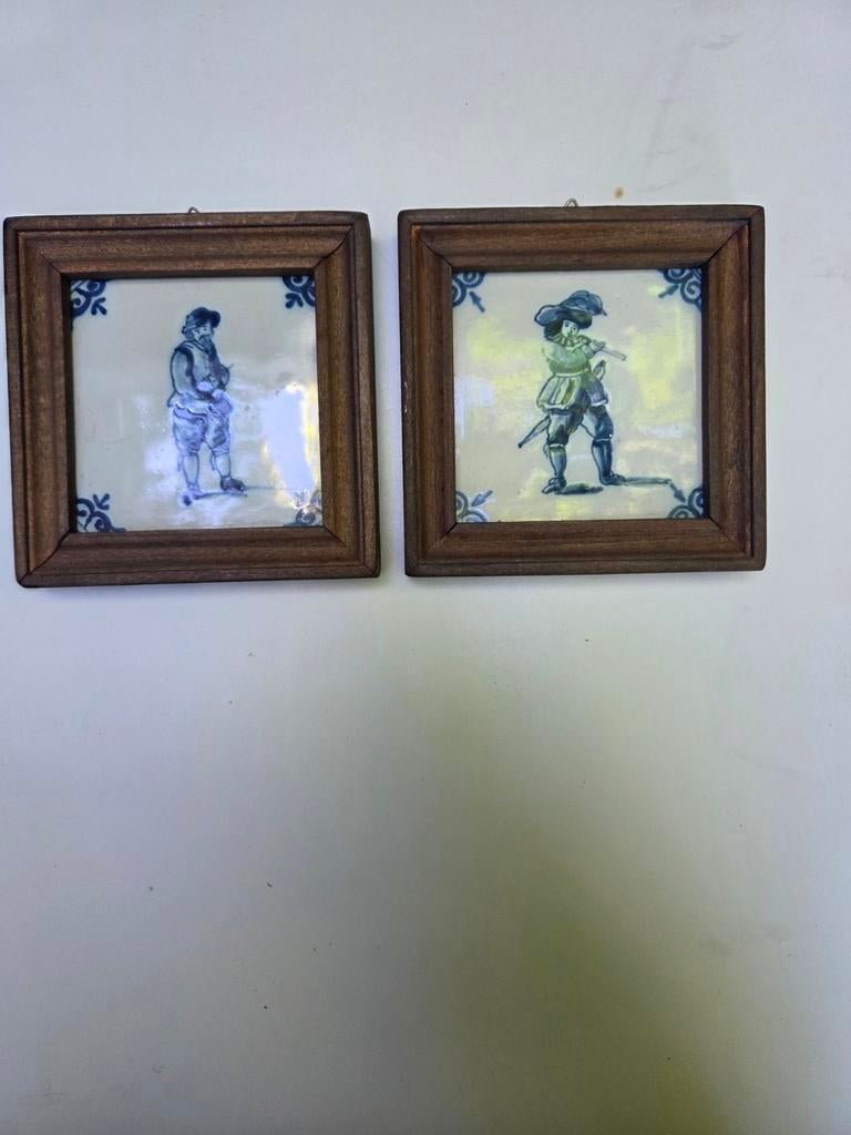 Set van 2: Originele Makkum tegels (Koninklijke Tichelaar) -, Antiek en Kunst, Ophalen of Verzenden