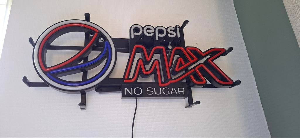 Pepsi Max Reclame Lamp - Blikvanger voor Verzamelaars, Ophalen, Gebruikt, Lichtbak of (neon) lamp