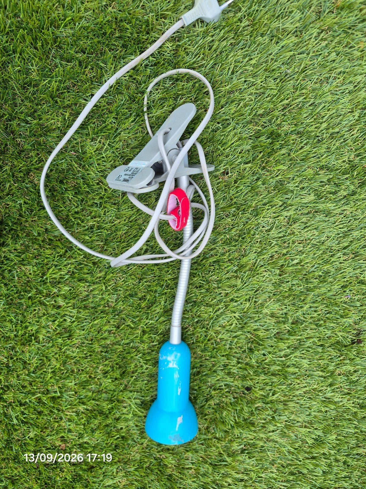 Massive knijplamp met E14 fitting en flexibele arm, Blauw, Overige merken, Gebruikt, Kunststof