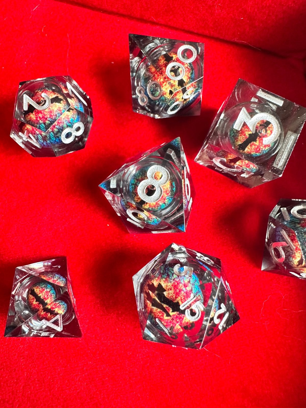 DND Dice set / dobbelstenen / dungeons & dragons / drakenoog, Ophalen of Verzenden, Zo goed als nieuw, Overige soorten