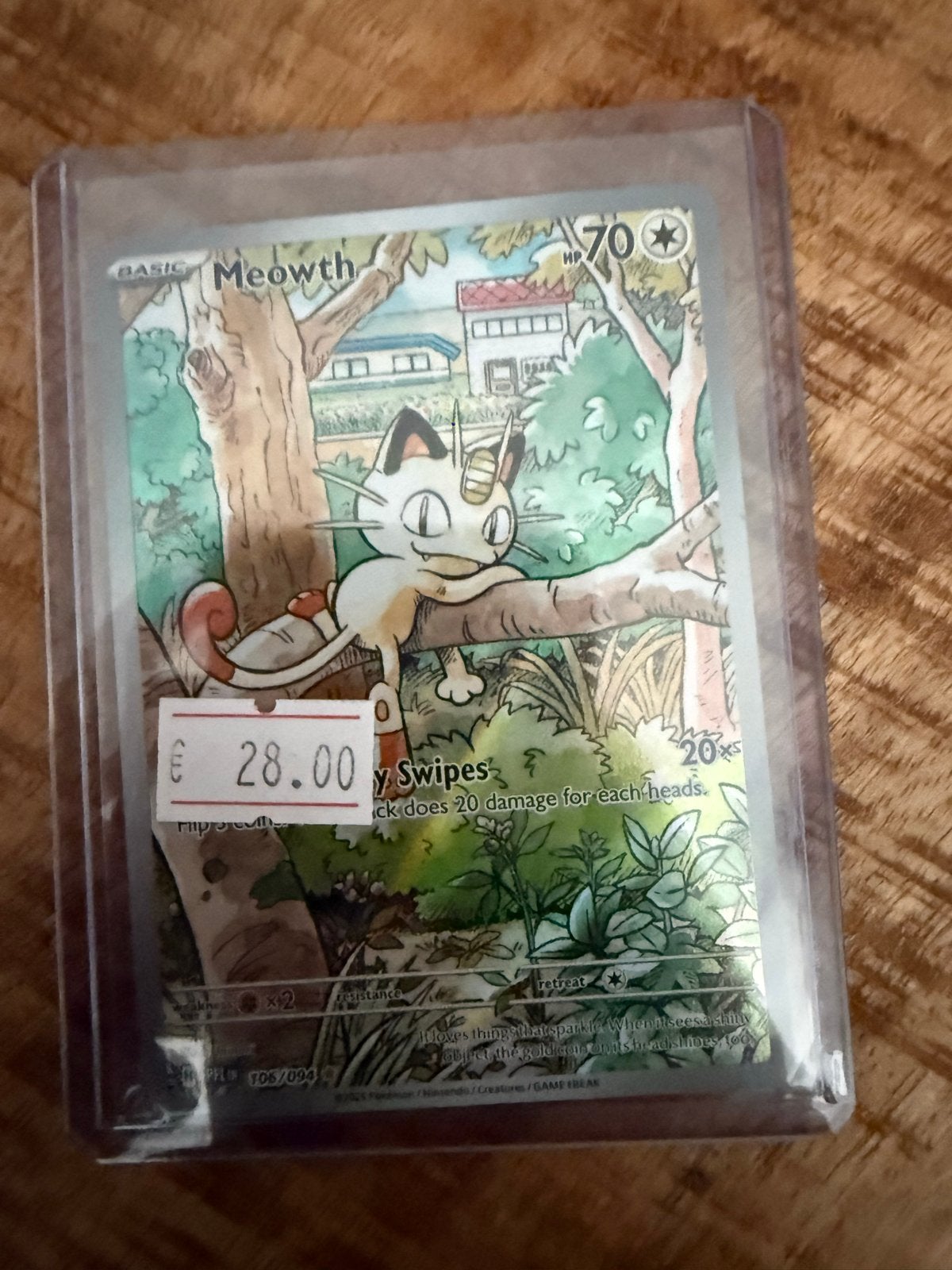 Pokémon Meowth kaart - Basic Meowth 70 HP, Ophalen of Verzenden, Gebruikt, Losse kaart